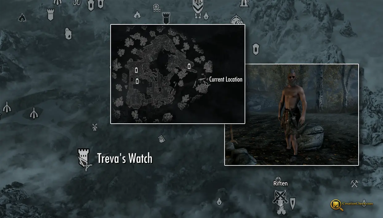 Screenshot showing Stalleo waiting outside Treva's Watch.